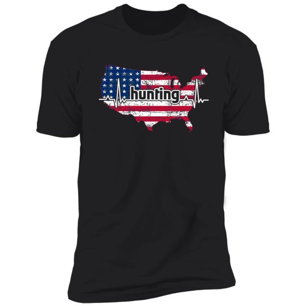 love hunting deer american flag hunter shirt