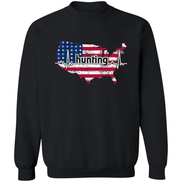 love hunting deer american flag hunter sweatshirt