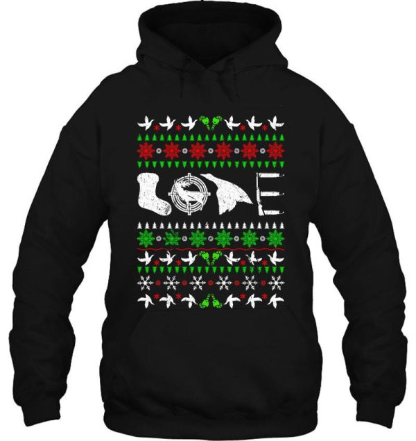 love hunting funny christmas duck hoodie
