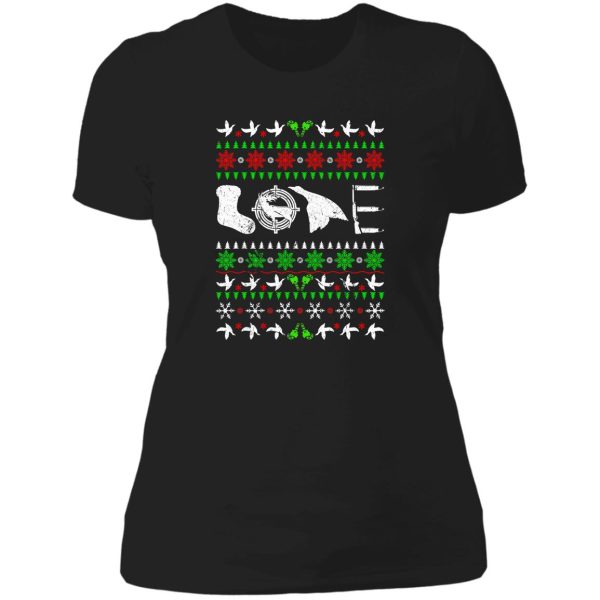 love hunting funny christmas duck lady t-shirt