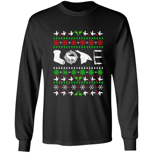 love hunting funny christmas duck long sleeve