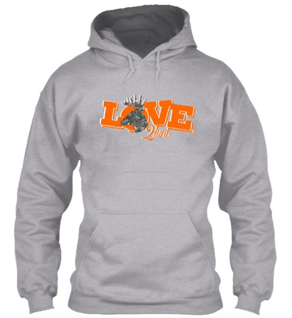 love2hunt camo buck head design hoodie