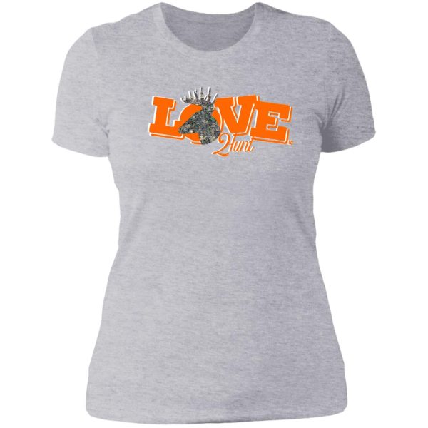 love2hunt camo buck head design lady t-shirt