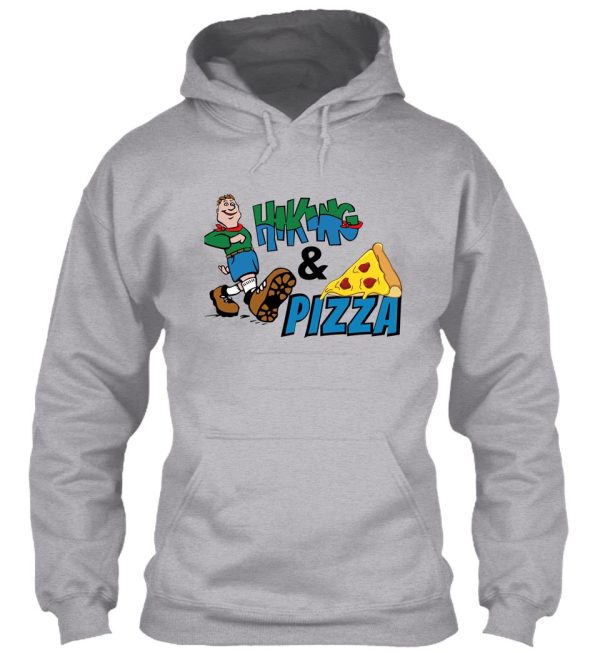 loves hiking and loves pizza hoodie