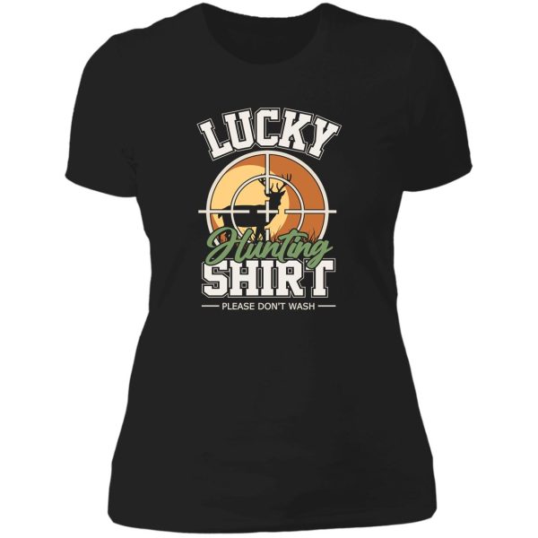 lucky hunting shirt funny deer hunter lady t-shirt