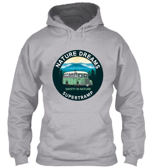 magic bus into the wild - canada - love nature - free spirts - respect nature hoodie