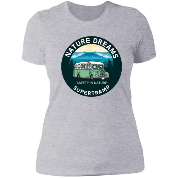 magic bus into the wild - canada - love nature - free spirts - respect nature lady t-shirt