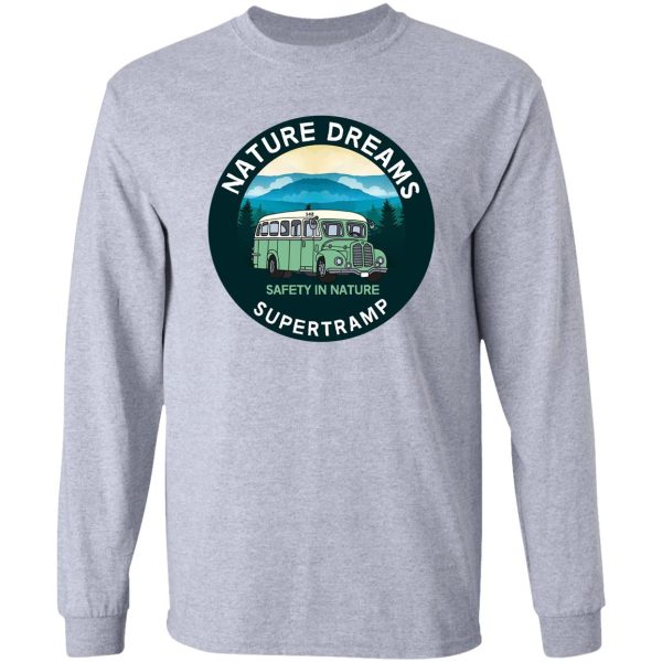 magic bus into the wild - canada - love nature - free spirts - respect nature long sleeve