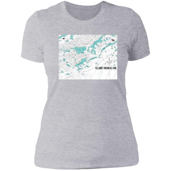 map of killarney provincial park lady t-shirt