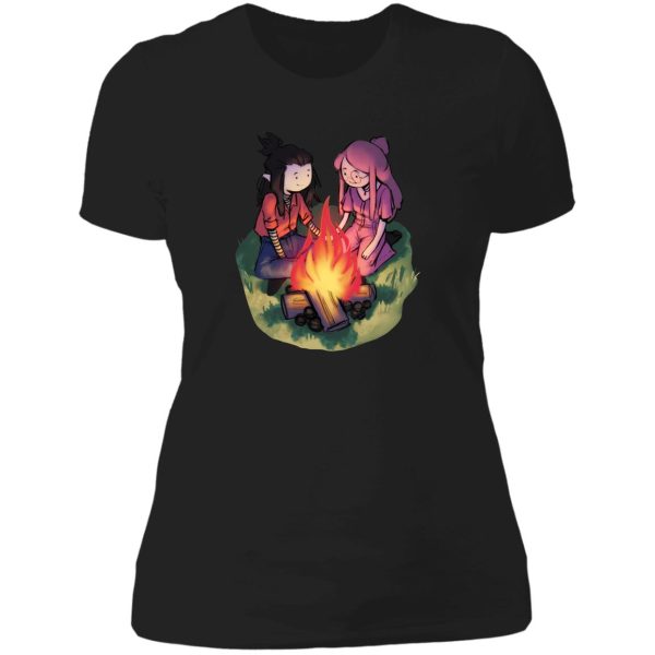marceline and princess bubblegum sitting by the campfire lady t-shirt