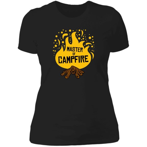 master of campfire lady t-shirt