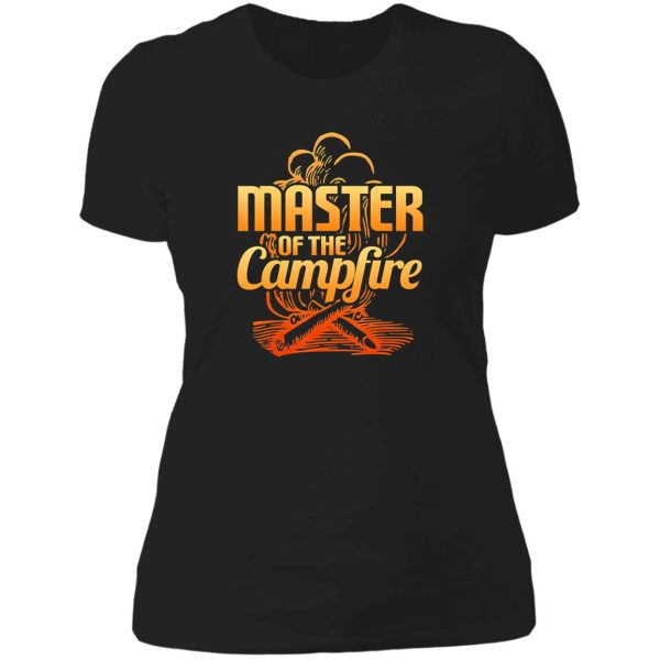 master of the campfire camping camper vintage lady t-shirt