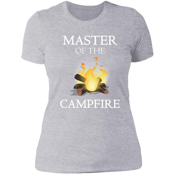 master of the campfire camping outdoor funny graphic lady t-shirt