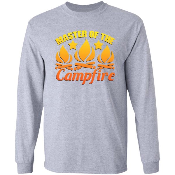 master of the campfire graphic camping t-shirt long sleeve