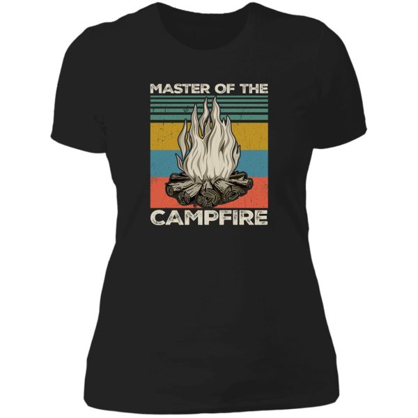 master of the campfire lady t-shirt