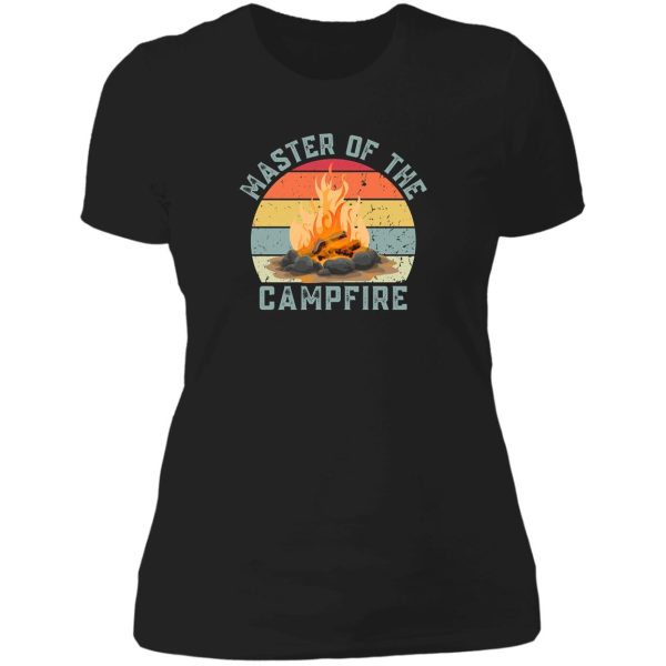 master of the campfire lady t-shirt