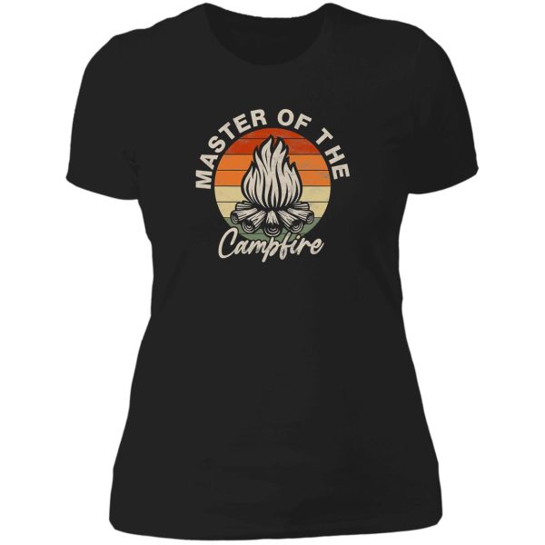 master of the campfire vintage camping camper lady t-shirt