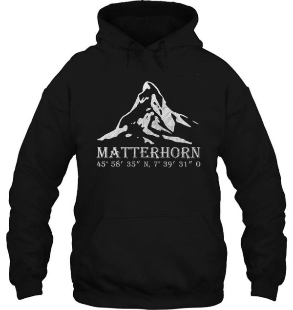 matterhorn alps gps switzerland mountain vacation gift hoodie