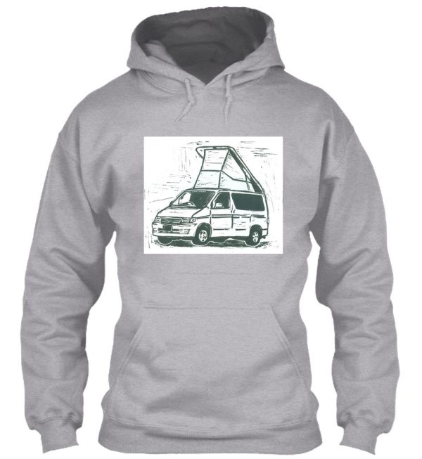 mazda bongo friendee camper van linocut hoodie