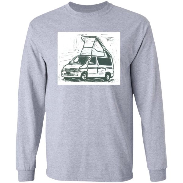 mazda bongo friendee camper van linocut long sleeve