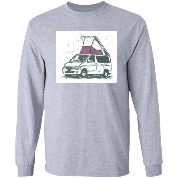 mazda bongo friendee camper van linocut long sleeve