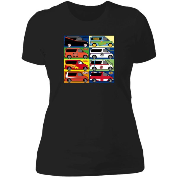 mazda bongo iconic decal designs lady t-shirt