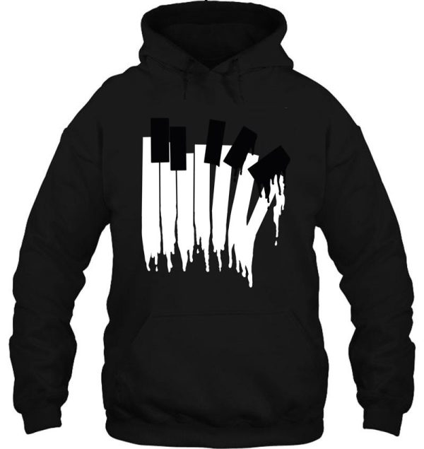 melting piano keys in aqua blue hoodie