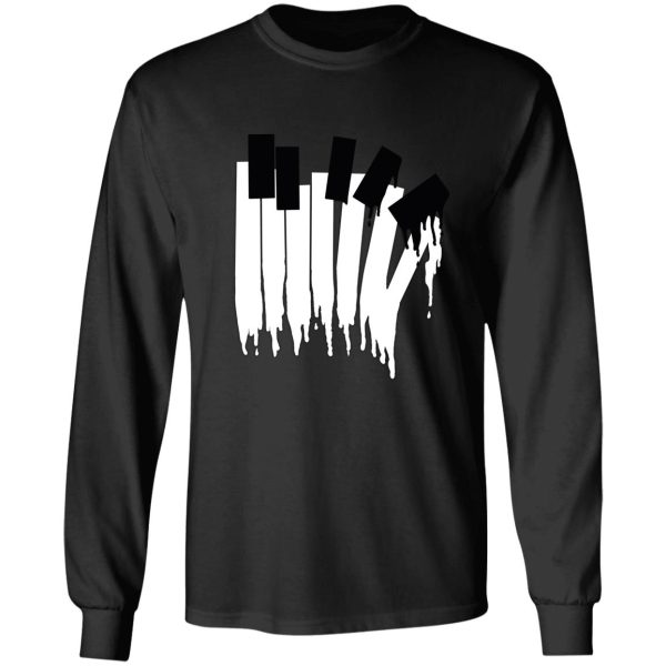 melting piano keys in aqua blue long sleeve