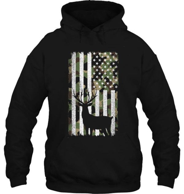 men camo us flag deer elk buck camoflage hunting hunter dad hoodie