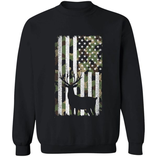 men camo us flag deer elk buck camoflage hunting hunter dad sweatshirt