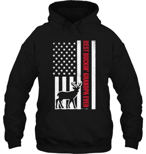 mens best buckin grandpa american flag buck hunting hunter gift hoodie