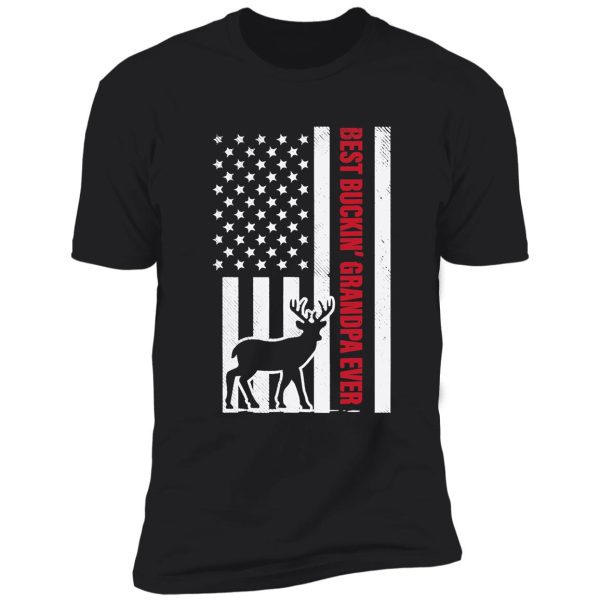 mens best buckin grandpa american flag buck hunting hunter gift shirt