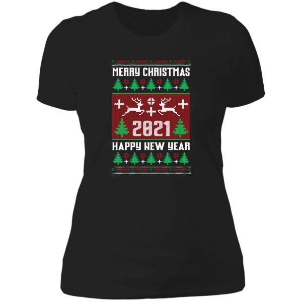 merry christmas happy new year 2021 cute funny hunting lovers christmas gift dogs hunting saying quotes lady t-shirt