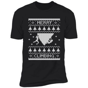 merry climbing christmas bouldering belay t-shirt shirt