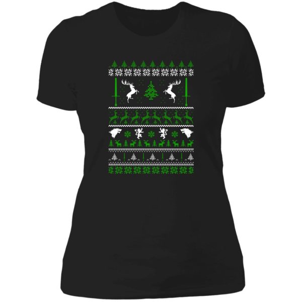 merry deers ugly christmas sweater funny tshirt lady t-shirt