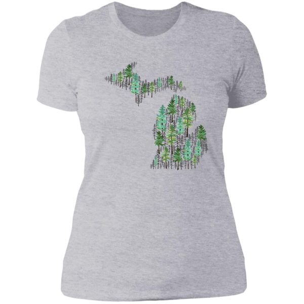 michigan forest lady t-shirt