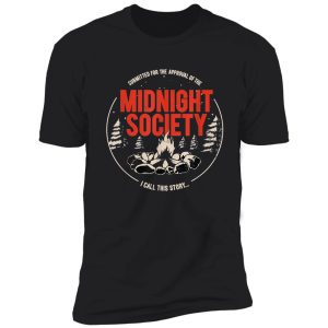 midnight society red text campfire shirt