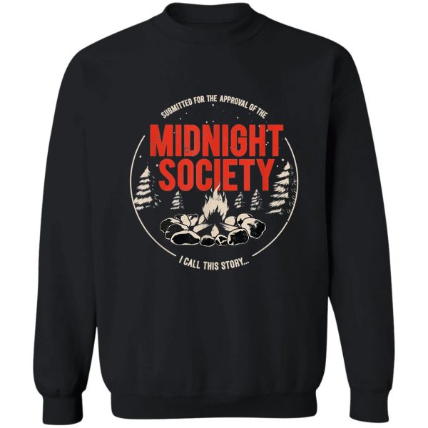 midnight society red text campfire sweatshirt