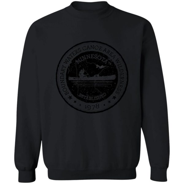 minnesota boundary waters vintage style stamp - black sweatshirt