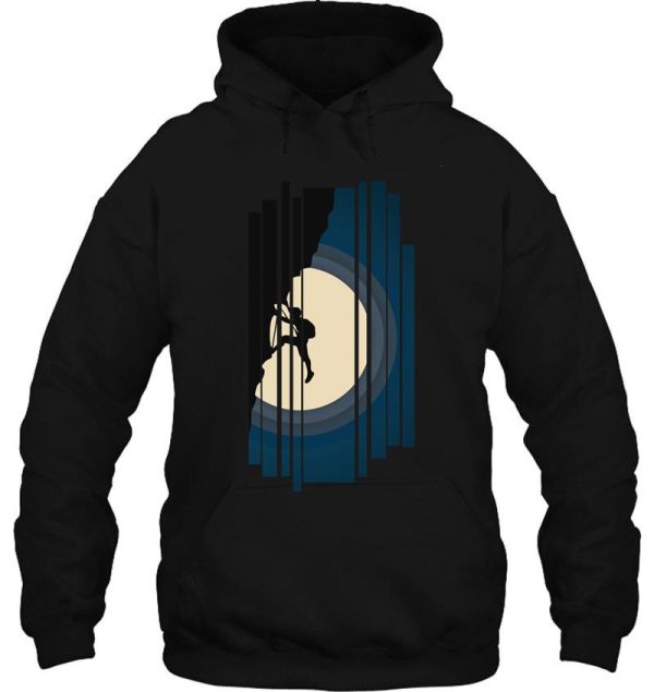 moon silhouette rock climbing. rock climbing hoodie