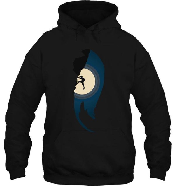 moon silhouette rock climbing. rock climbing hoodie