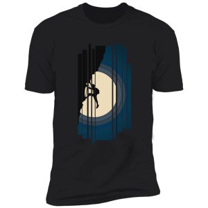 moon silhouette rock climbing. rock climbing shirt