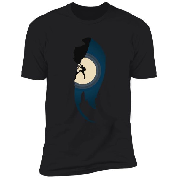 moon silhouette rock climbing. rock climbing shirt