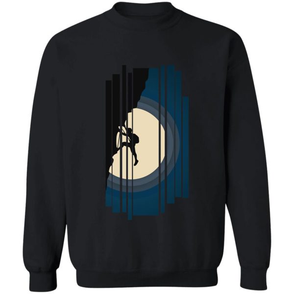 moon silhouette rock climbing. rock climbing sweatshirt