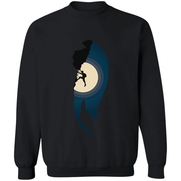 moon silhouette rock climbing. rock climbing sweatshirt