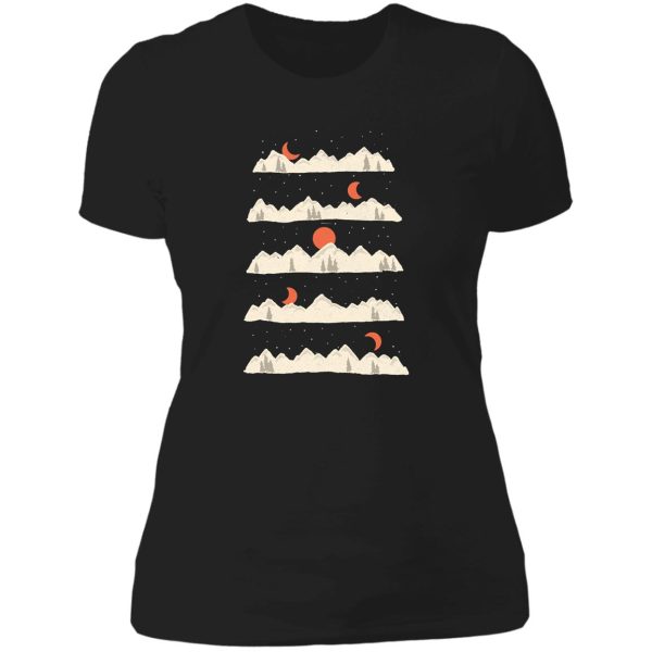 moonrises...moonsets... lady t-shirt