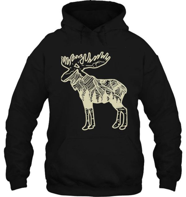 moose mountain vintage deer elk wildlife hunting hunter gift hoodie