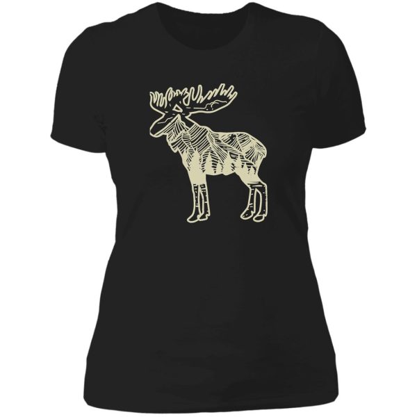 moose mountain vintage deer elk wildlife hunting hunter gift lady t-shirt