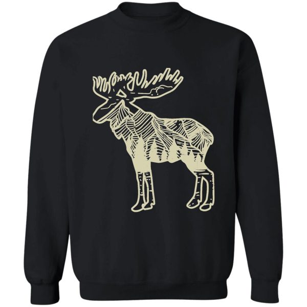 moose mountain vintage deer elk wildlife hunting hunter gift sweatshirt