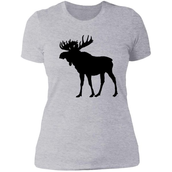 moose silhouette cabin wilderness decor and wear lady t-shirt